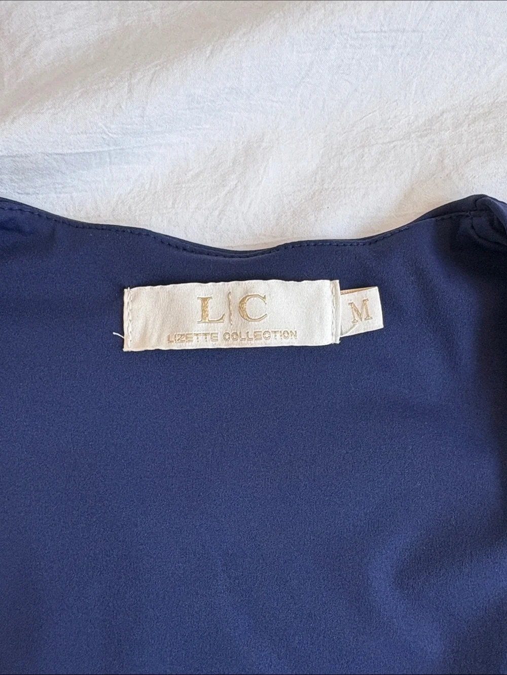 L|C Lizette Collection Medium Navy Square Neck Bodysuit - Picture 2 of 8